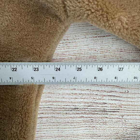 Free People Faux Fur Overcoat Peacoat Womens Small Brown Beige Collared Full Zip - Picture 11 of 13